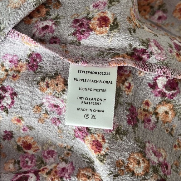 Astr the Label Maxi Dress Womens Size XL Purple Ruched Puff Sleeve VNeck - Picture 4 of 5